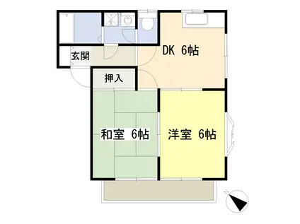 ハイム斉藤A(2DK/1階)の間取り写真