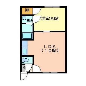 Mハイツ若草2(1LDK/2階)の間取り写真