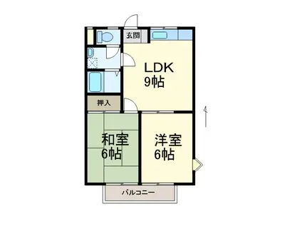 グリーンフルさの(2LDK/2階)の間取り写真