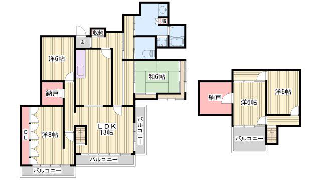 マンション大和(5LDK/3階)の間取り写真