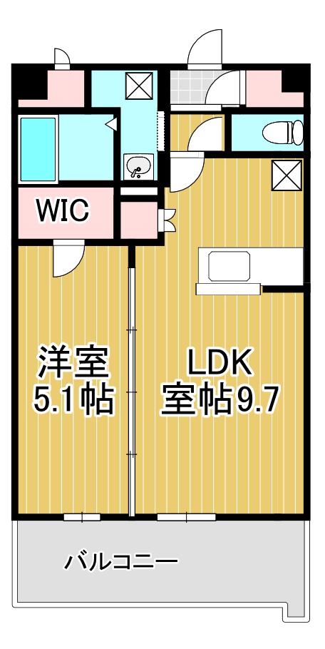 ガーデニアコート(1LDK/4階)の間取り写真