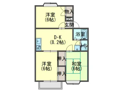 ロータスヴィラ(3DK/1階)の間取り写真