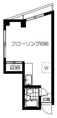 赤堤レジデンス(ワンルーム/2階)の間取り写真