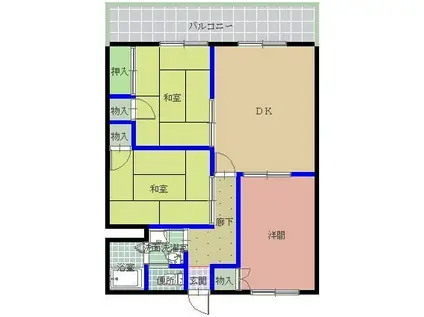 アーバンパレス米春(3LDK/5階)の間取り写真