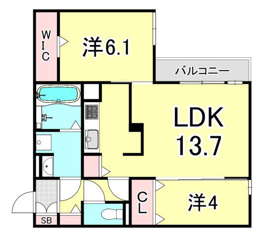 LA MAISON青木町I(2LDK/3階)の間取り写真