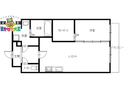エヴァーグリーンイースト(1LDK/6階)の間取り写真