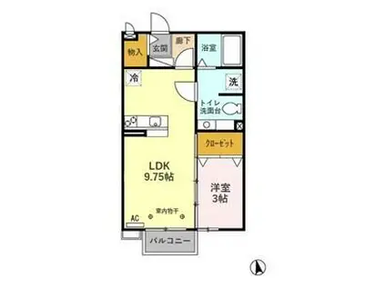 FRIENDRY SQUARE(1LDK/2階)の間取り写真