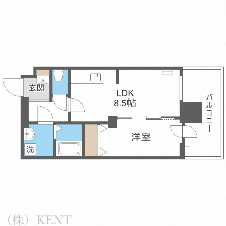 レジェンドコート琴似(1LDK/1階)の間取り写真