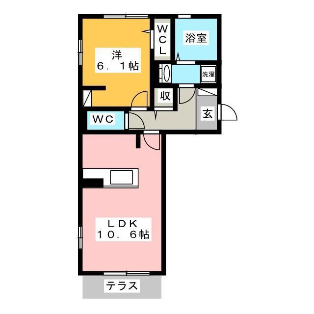 シャルマン・ペッシェII(1LDK/1階)の間取り写真