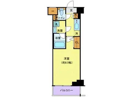 ジェノヴィア本羽田スカイガーデン(1K/6階)の間取り写真