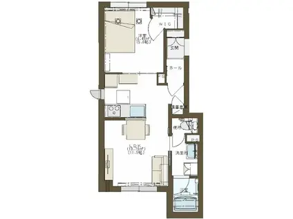 カノアヒルズ(1LDK/1階)の間取り写真