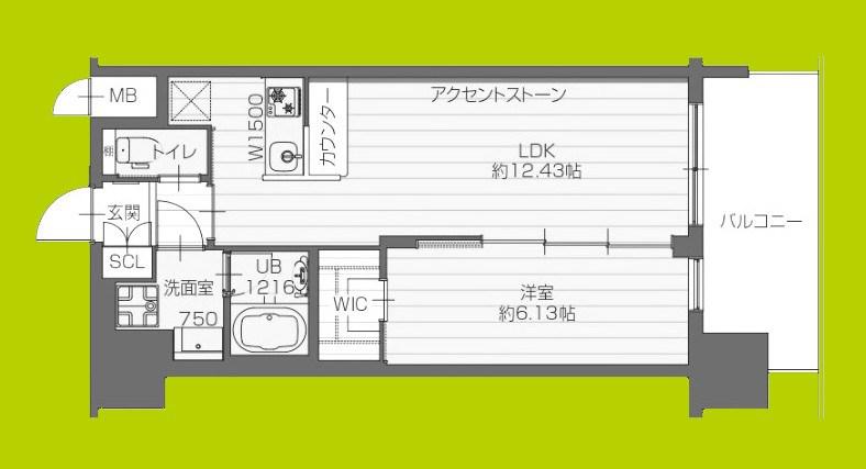 プレジオ永和ASIAN(1LDK/12階)の間取り写真