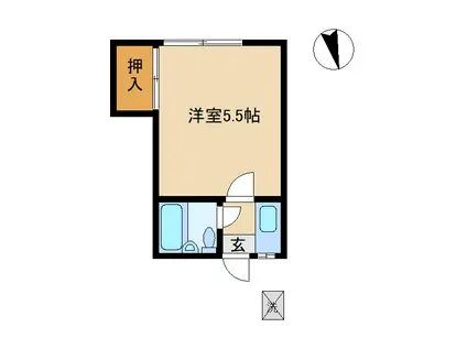 サニネス南(1K/1階)の間取り写真