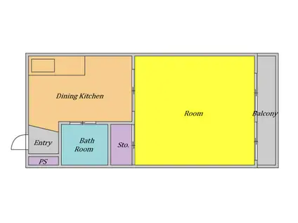 ジョイテル西田辺1(1DK/4階)の間取り写真