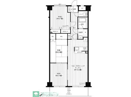 フレア浦安(3LDK/2階)の間取り写真