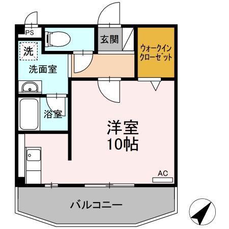 メゾントルヴェール(ワンルーム/1階)の間取り写真