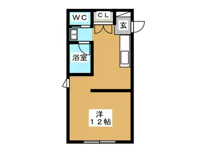 アンハウス(ワンルーム/1階)の間取り写真