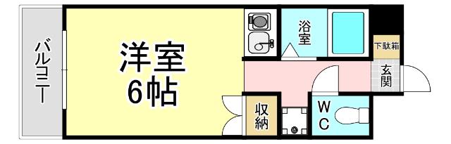 フォルム小倉南弐番館(ワンルーム/2階)の間取り写真