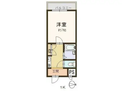 アネックス木の国(1K/4階)の間取り写真