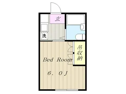 エンゼル西生田(1K/1階)の間取り写真