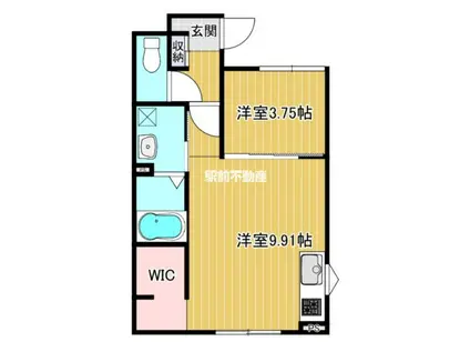 シャインラッシュI(1LDK/2階)の間取り写真