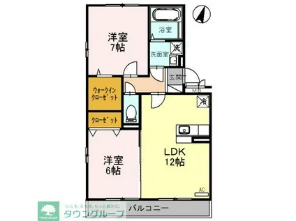 アンクレージュ A/B A(2LDK/3階)の間取り写真