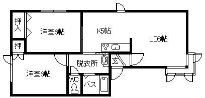 マスカレード(2LDK/1階)の間取り写真