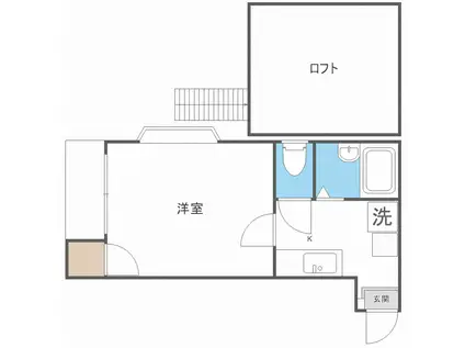 フレンドリー井尻(1K/2階)の間取り写真