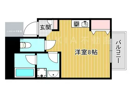 ビリーブ夕陽丘(ワンルーム/4階)の間取り写真