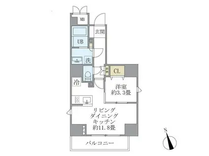 ラペルラ四谷(1LDK/6階)の間取り写真