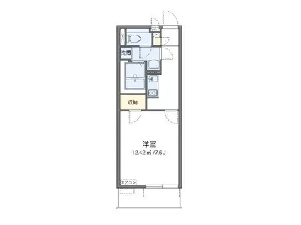 クレイノグラシアス ツー(1K/1階)の間取り写真