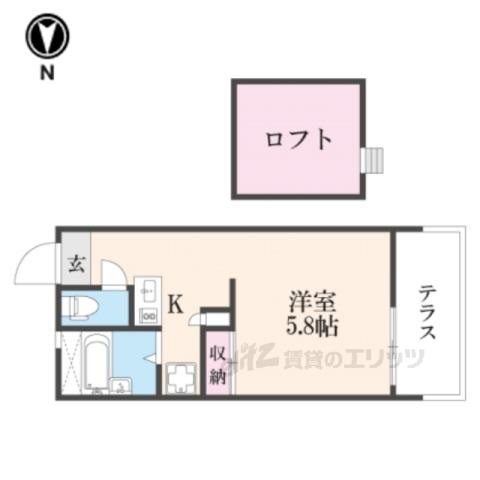 レオパレスヴィラ(1K/1階)の間取り写真