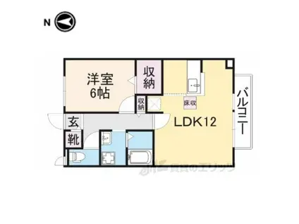 サンクコール朝和AB(1LDK/2階)の間取り写真