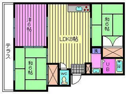 ドミール吉田(3DK/3階)の間取り写真