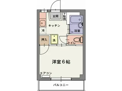 カルチェラタンときわA(1K/2階)の間取り写真