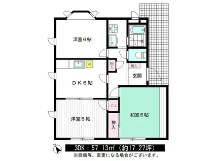 コーポ オーノ(3DK/1階)の間取り写真