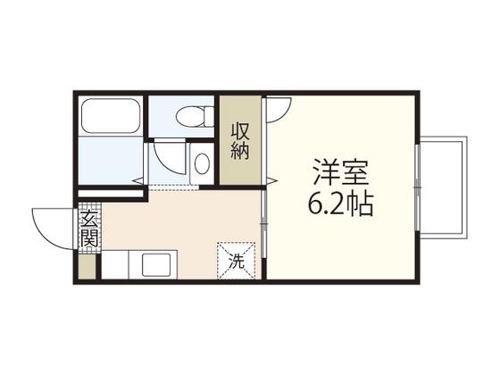 ネストI(1K/1階)の間取り写真