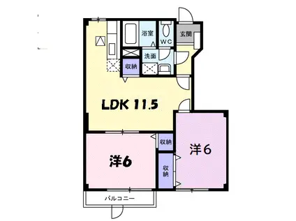 サニーハイツ(2LDK/1階)の間取り写真
