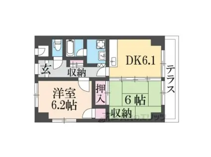 ビラデステ伊佐津(2DK/7階)の間取り写真