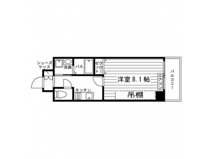 アーバス枚方(1K/5階)の間取り写真