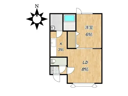 ピアヒルズII(1LDK/1階)の間取り写真