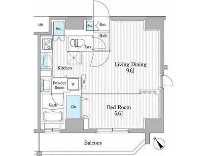 パティオスクエア御茶ノ水(1LDK/5階)の間取り写真