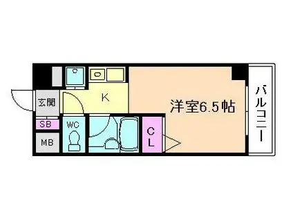 クレール東天満(ワンルーム/5階)の間取り写真