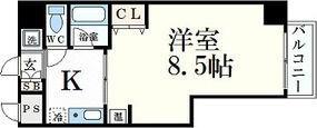 クレールメゾン(1K/7階)の間取り写真