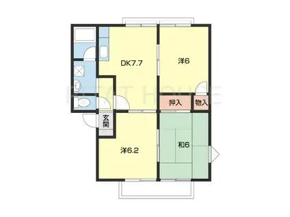 リバーコート和歌山(3DK/1階)の間取り写真