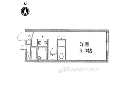レオパレス秋桜(1K/1階)の間取り写真