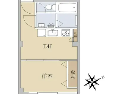 大澤ビル(1DK/4階)の間取り写真