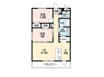 サンヒルズ和(2LDK/2階)の間取り写真