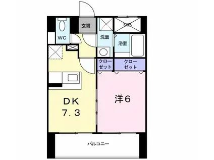 オーレオール(1DK/10階)の間取り写真