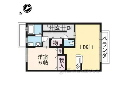 モンヴィーナスA(1LDK/2階)の間取り写真